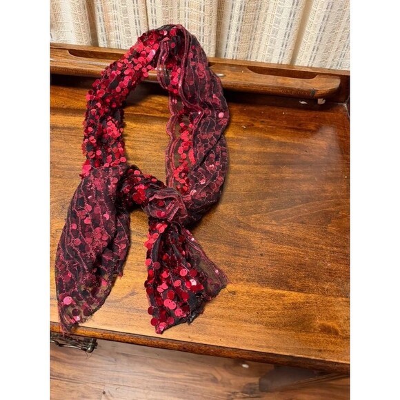 no brand Accessories - Beautiful holiday glittering, shiny scarf, red